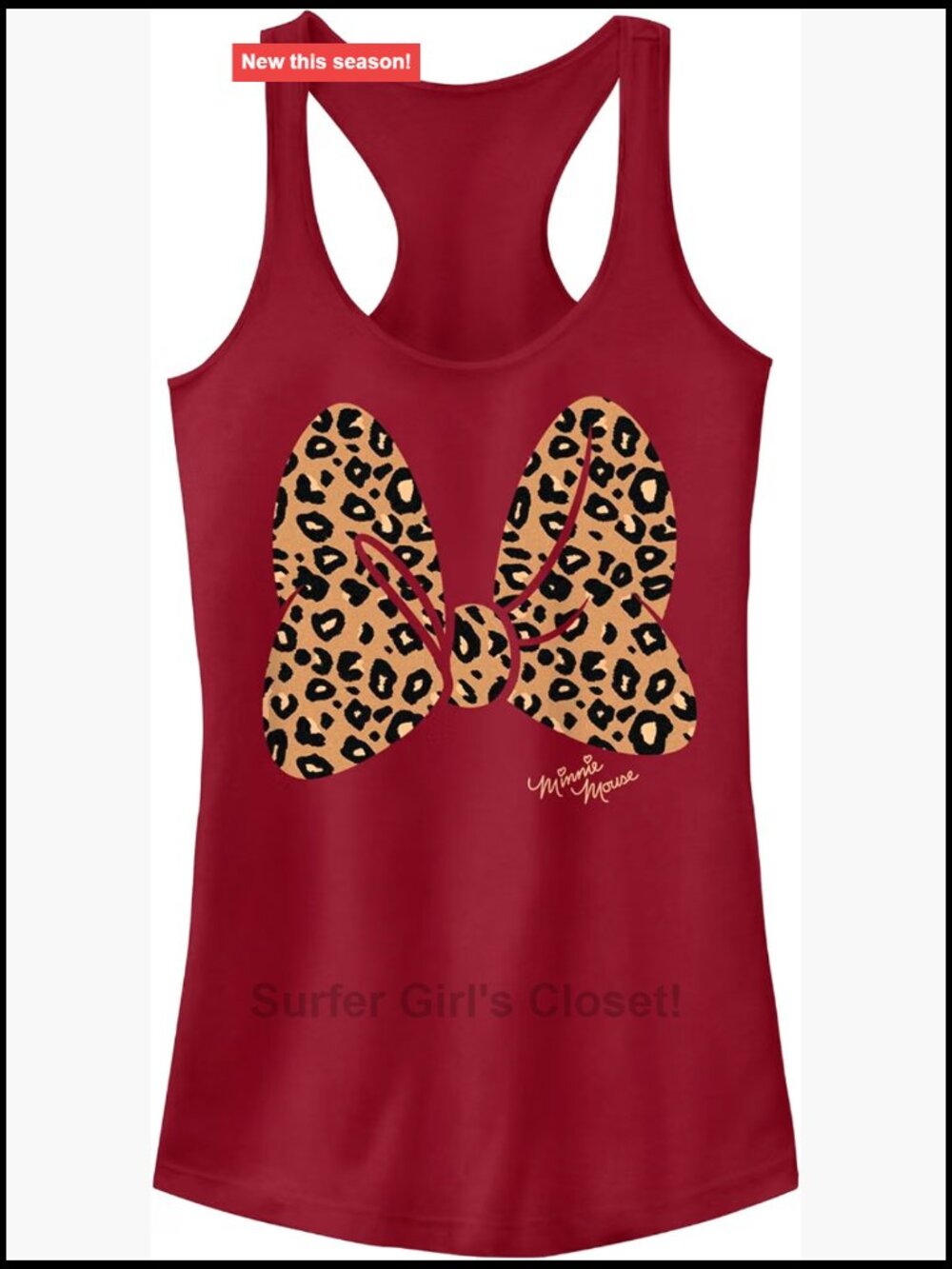 Disney Minnie Mouse Cheetah Print Racerback Tank Top Sleeveless